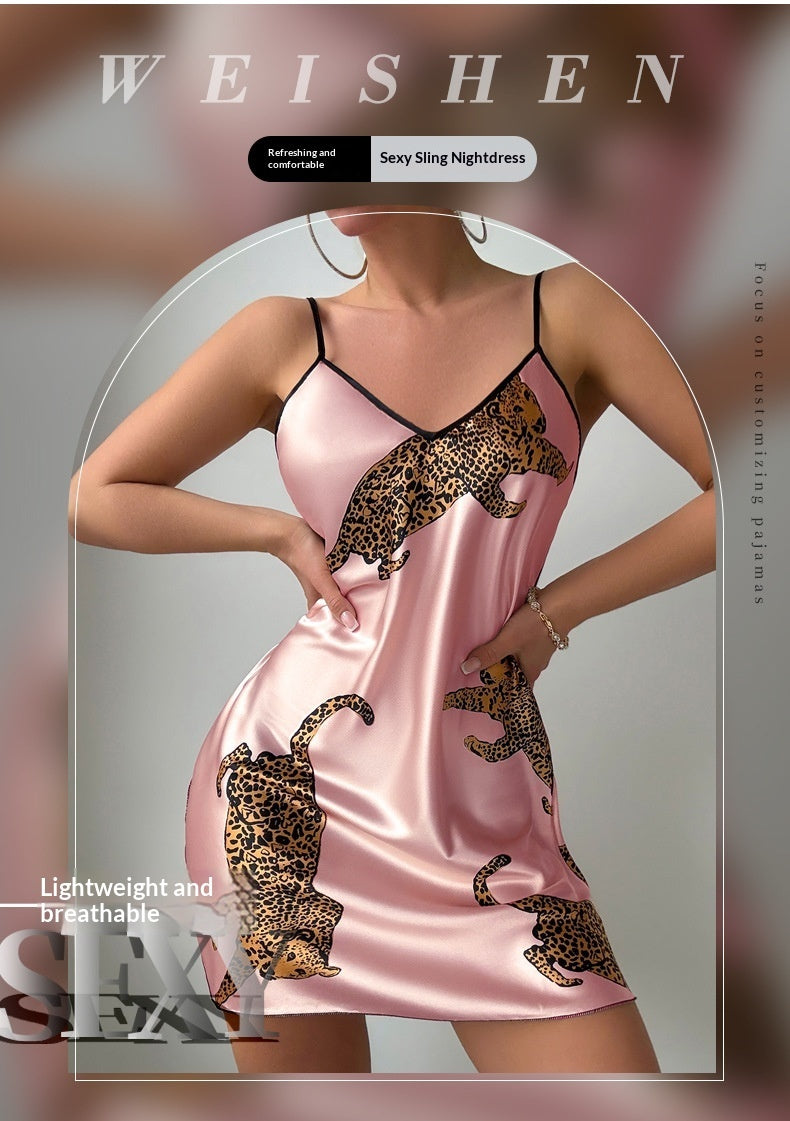 Women's Home Wear Thin Breathable Rayon-Like Nightdress