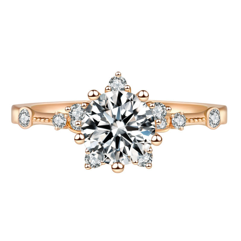 Starry Six-Prong Snowflake High-End Ring For Women
