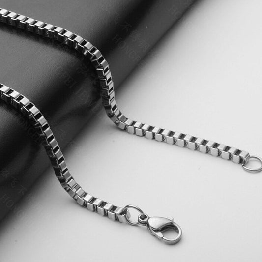 Simple Pendant-Free Necklace Titanium Steel Box Chain Necklace For Women