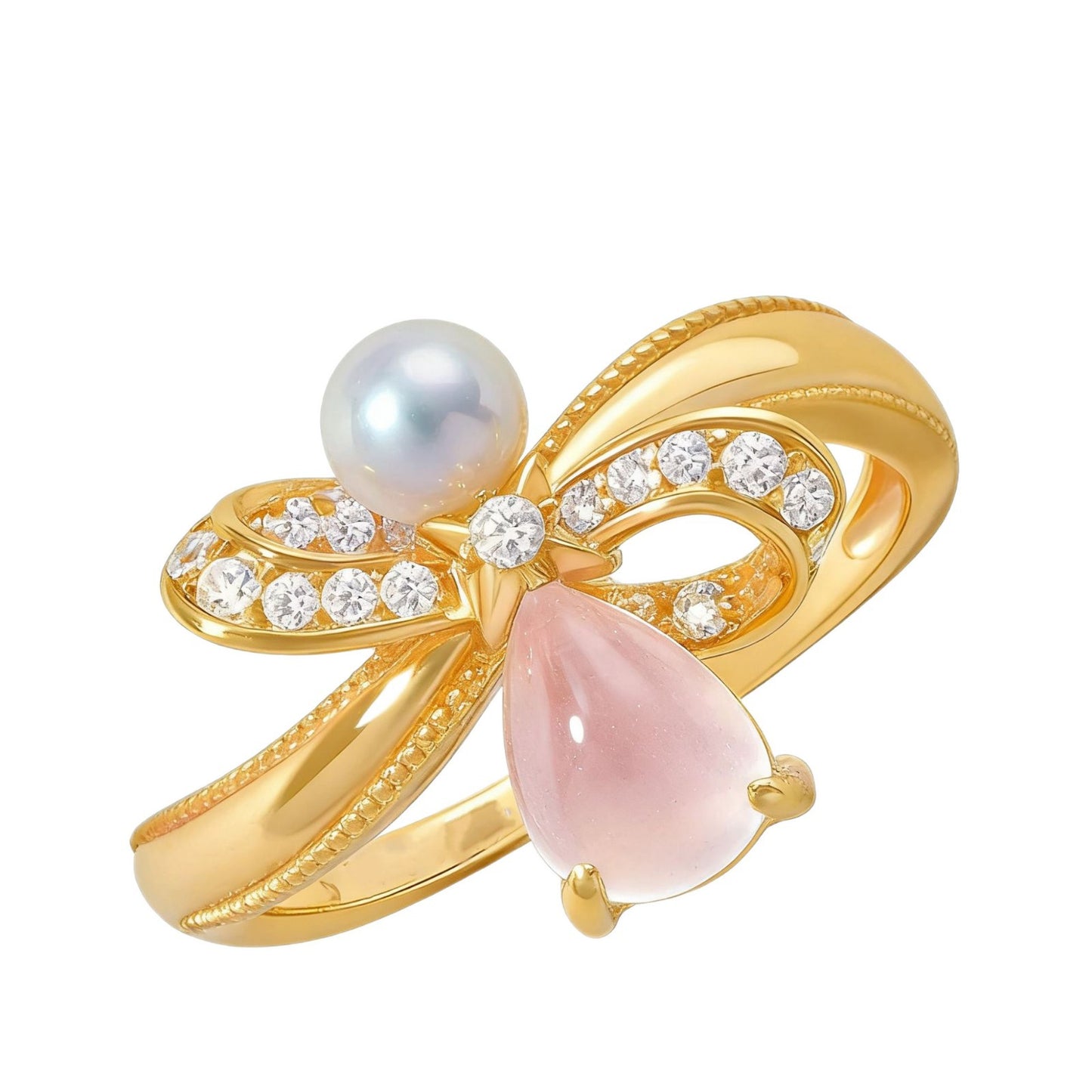 Cat's Eye Stone Bow Ring For Women