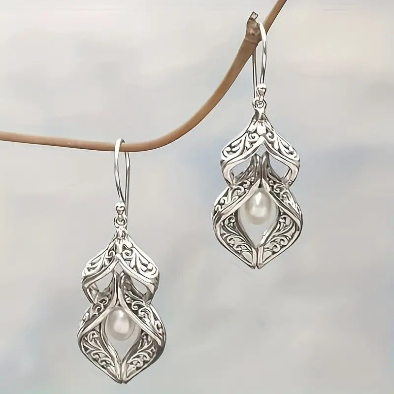Bohemian Carved Pearl Earrings For Women