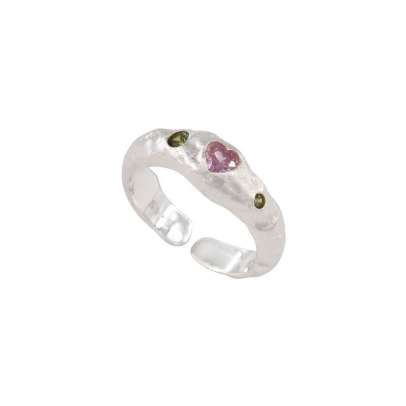 Irregular Texture Heart Ring For Women