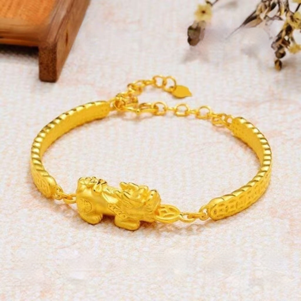 Arrival Copper-Gilded Fashion Wealth-Attracting Coin Pixiu Bracelet