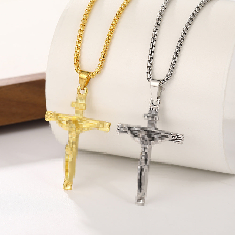 Unisex Cross Necklace Made Of Zinc Alloy