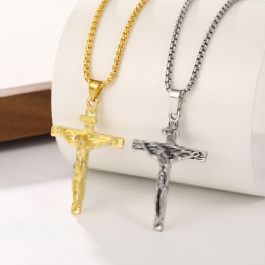 Unisex Cross Necklace Made Of Zinc Alloy