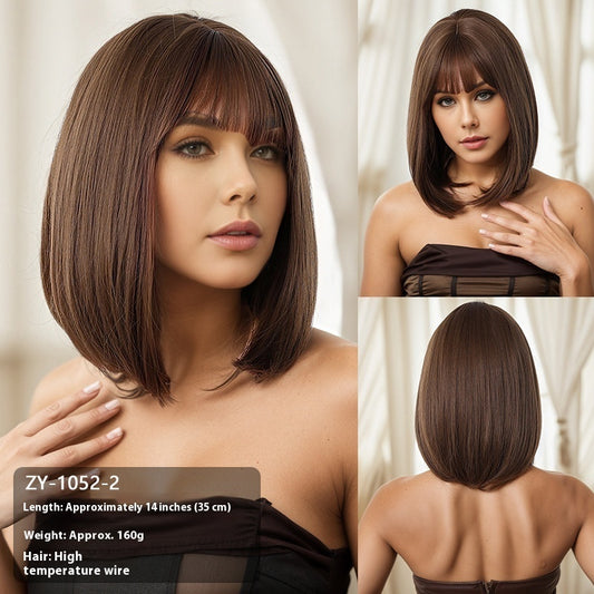 Women's Simple All-match Bobhaircut Bangs Wig