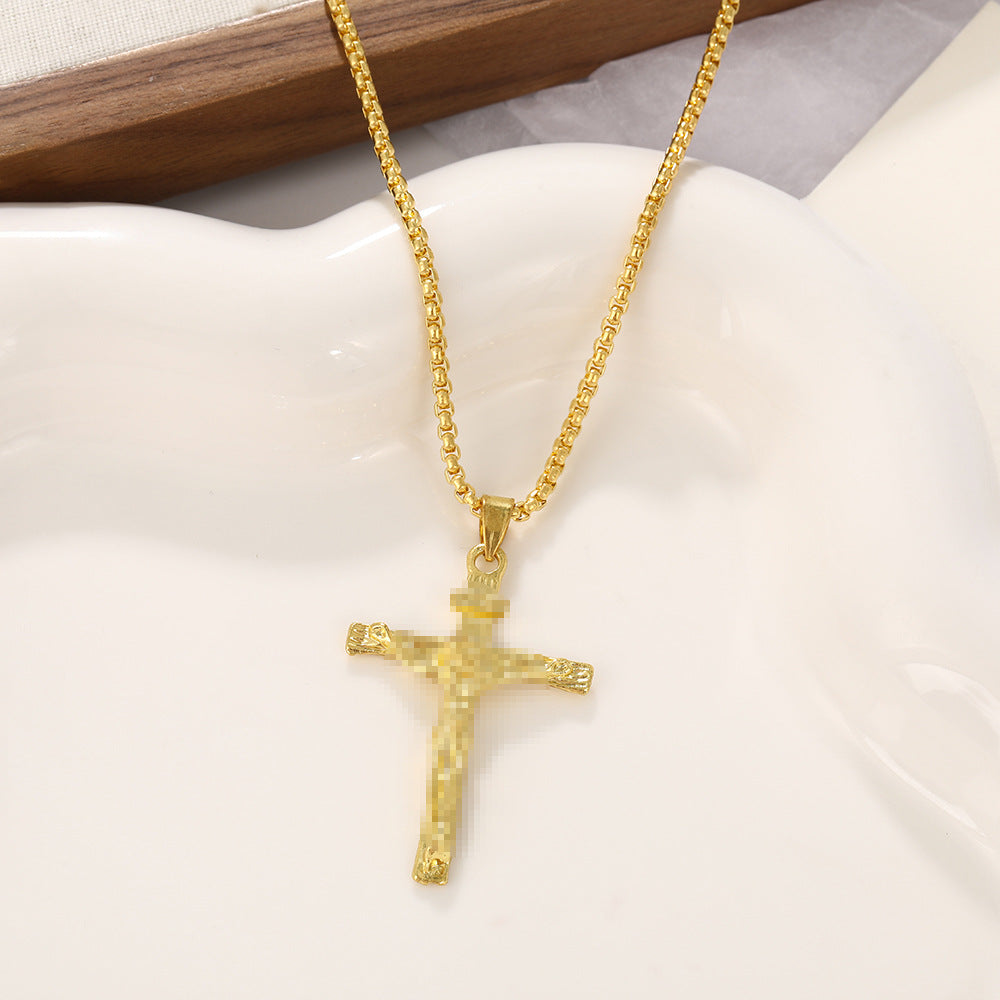 Unisex Cross Necklace Made Of Zinc Alloy
