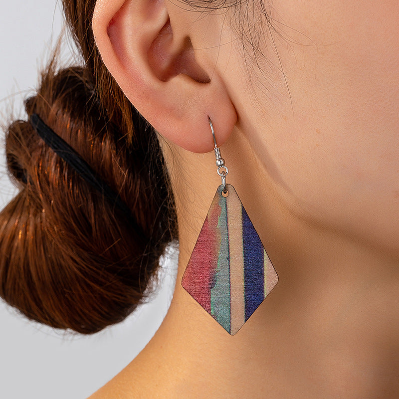 Retro Simple Diamond-Shaped Womens Earrings