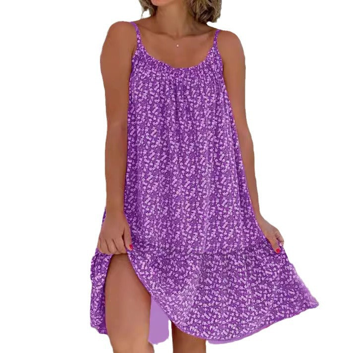 Women's Fashion Loose Floral Slip Dress